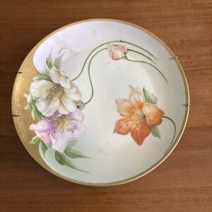 2.S. & C. Bavaria Handpainted Ombre Floral Bowl Lilies 9"